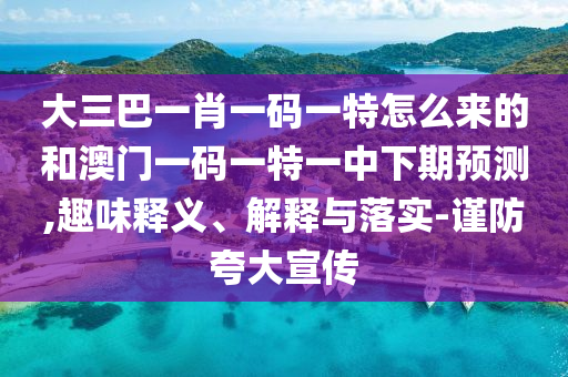 大三巴一肖一碼一特怎么來的和澳門一碼一特一中下期預測,趣味釋義、解釋與落實-謹防夸大宣傳