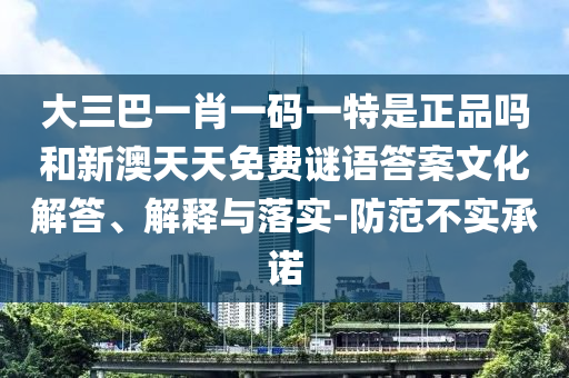 大三巴一肖一碼一特是正品嗎和新澳天天免費謎語答案文化解答、解釋與落實-防范不實承諾