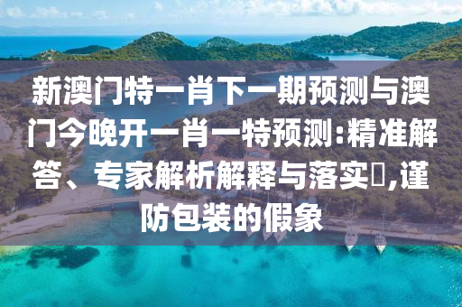 新澳門特一肖下一期預測與澳門今晚開一肖一特預測:精準解答、專家解析解釋與落實?,謹防包裝的假象