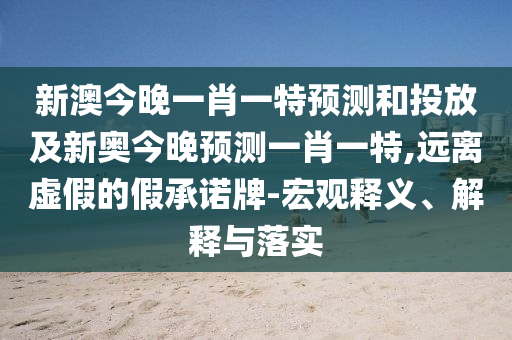 新澳今晚一肖一特預測和投放及新奧今晚預測一肖一特,遠離虛假的假承諾牌-宏觀釋義、解釋與落實