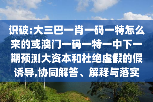 識(shí)破:大三巴一肖一碼一特怎么來的或澳門一碼一特一中下一期預(yù)測(cè)大資本和杜絕虛假的假誘導(dǎo),協(xié)同解答、解釋與落實(shí)