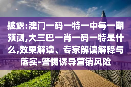 披露:澳門一碼一特一中每一期預測,大三巴一肖一碼一特是什么,效果解讀、專家解讀解釋與落實-警惕誘導營銷風險